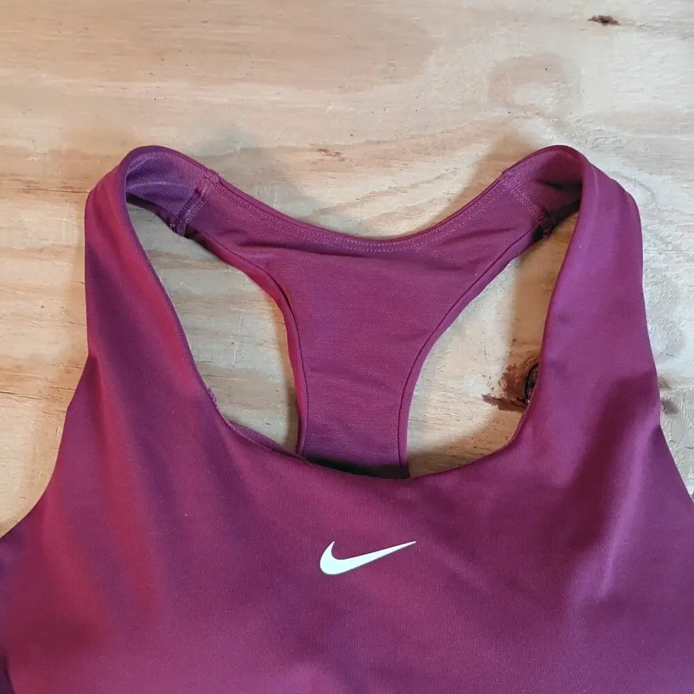 Nike Womens XL Dri-FIT Tank Top Maroon Racerback Built In Bra Athletic Shirt
